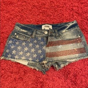 VS PINK American Flag Denim Shorts 0